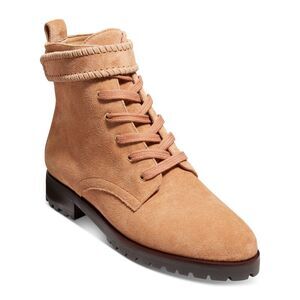 JACK ROGERS Womens Beige Peyton Round Toe Block Heel Leather Combat Boots 5 M